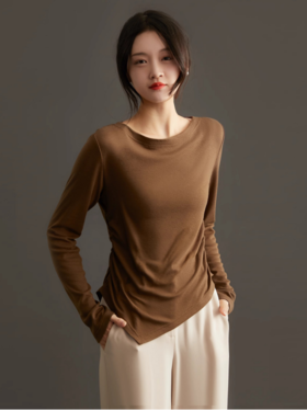 冲冲冲🔥早秋牛货‼️49.9抢【初秋新款】抽褶收腰天鹅颈一字领莱赛尔上衣2446款🌈 🇫🇷法国高端客供‼️门店同款，直播间一夜卖爆5000+件