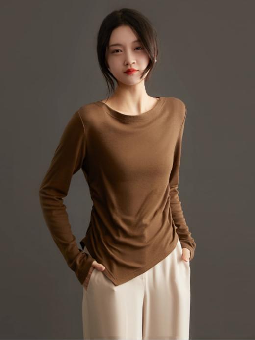 冲冲冲🔥早秋牛货‼️49.9抢【初秋新款】抽褶收腰天鹅颈一字领莱赛尔上衣2446款🌈 🇫🇷法国高端客供‼️门店同款，直播间一夜卖爆5000+件 商品图0