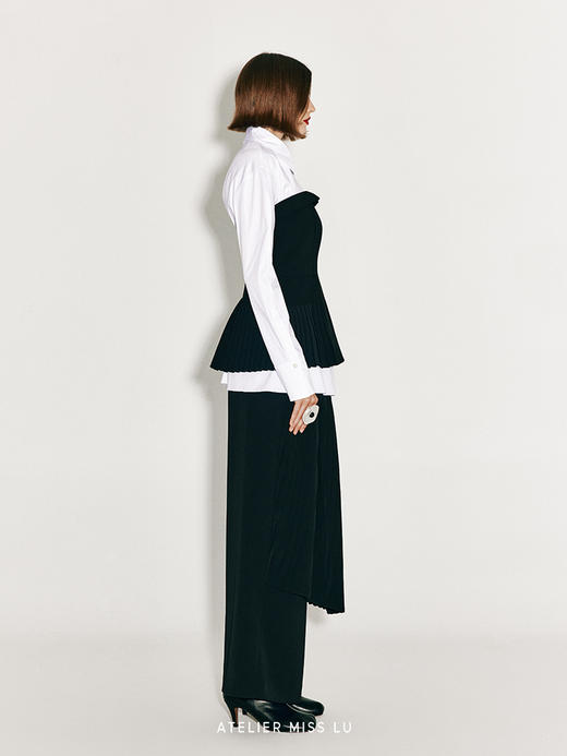 【夜空书简】百褶拼接A字抹胸上衣 商品图3