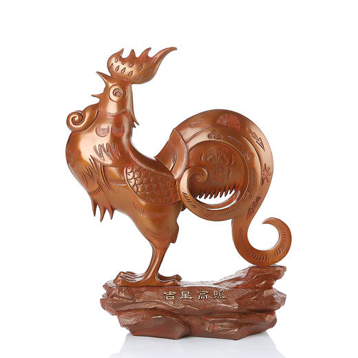 宇达青铜摆件 十二生肖鸡《吉星高照》创意装饰 家居工艺摆件  高31.5cm 商品图1