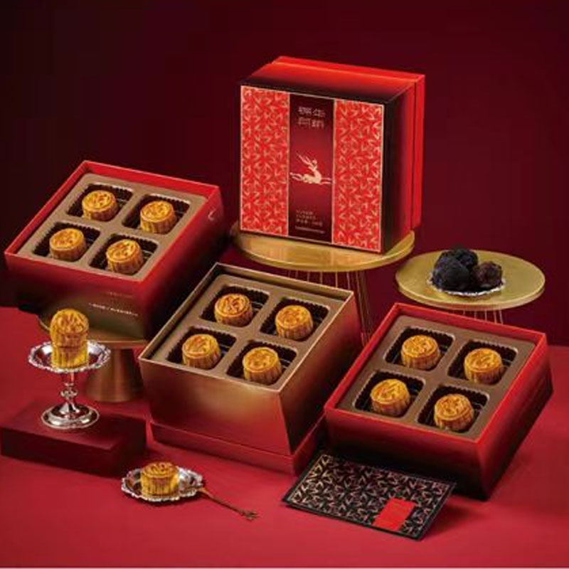 锦华黑松露流心奶黄月饼礼盒