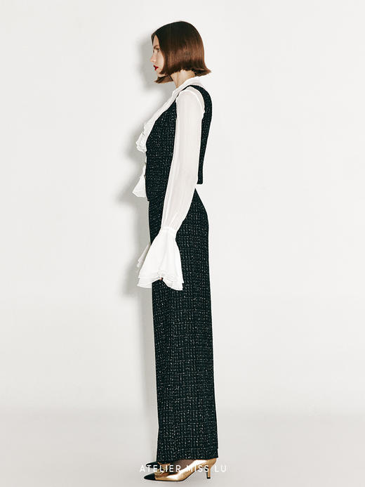 【墨恋】法式粗花呢马甲上衣 商品图1