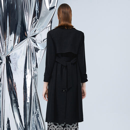 EITIE爱特爱秋季新款酷感经典通勤长款风衣外套7504210 商品图4