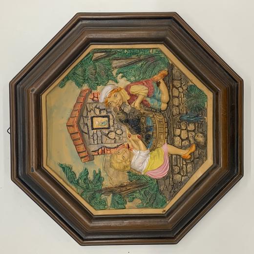 意大利中古浮雕八角挂画 商品图0