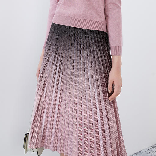 EITIE爱特爱冬季新款渐变色百褶高腰显瘦半身裙女裙7606305 商品图2