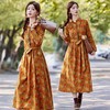 全棉印花绒感，碎花中长款连衣裙HR-SYY2633 商品缩略图0