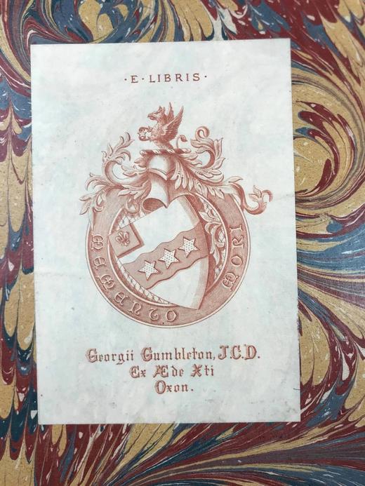 含藏书票！1843年 乔叟诗集 1幅肖像插图 全真皮精装18开 商品图2