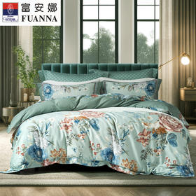 【6F】富安娜床单四件\瑞玉堂，绿