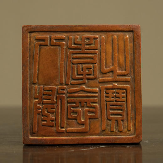 民国 黄杨木雕子母瑞兽钮印章摆件 商品图4