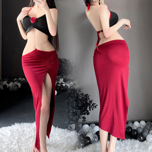 霏慕金链饰腰性感裸背套装6615 商品图11