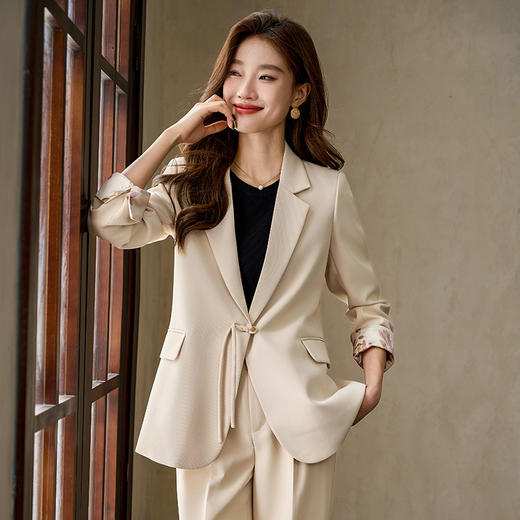 雀说新中式国风西装新款职业装气质女神范休闲西服外套AL 商品图0