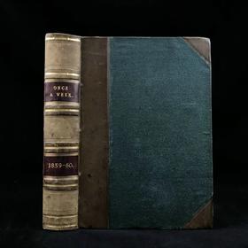 含中国内容！1859年7~12月 一周一刊杂志 数百幅插图 精装18开