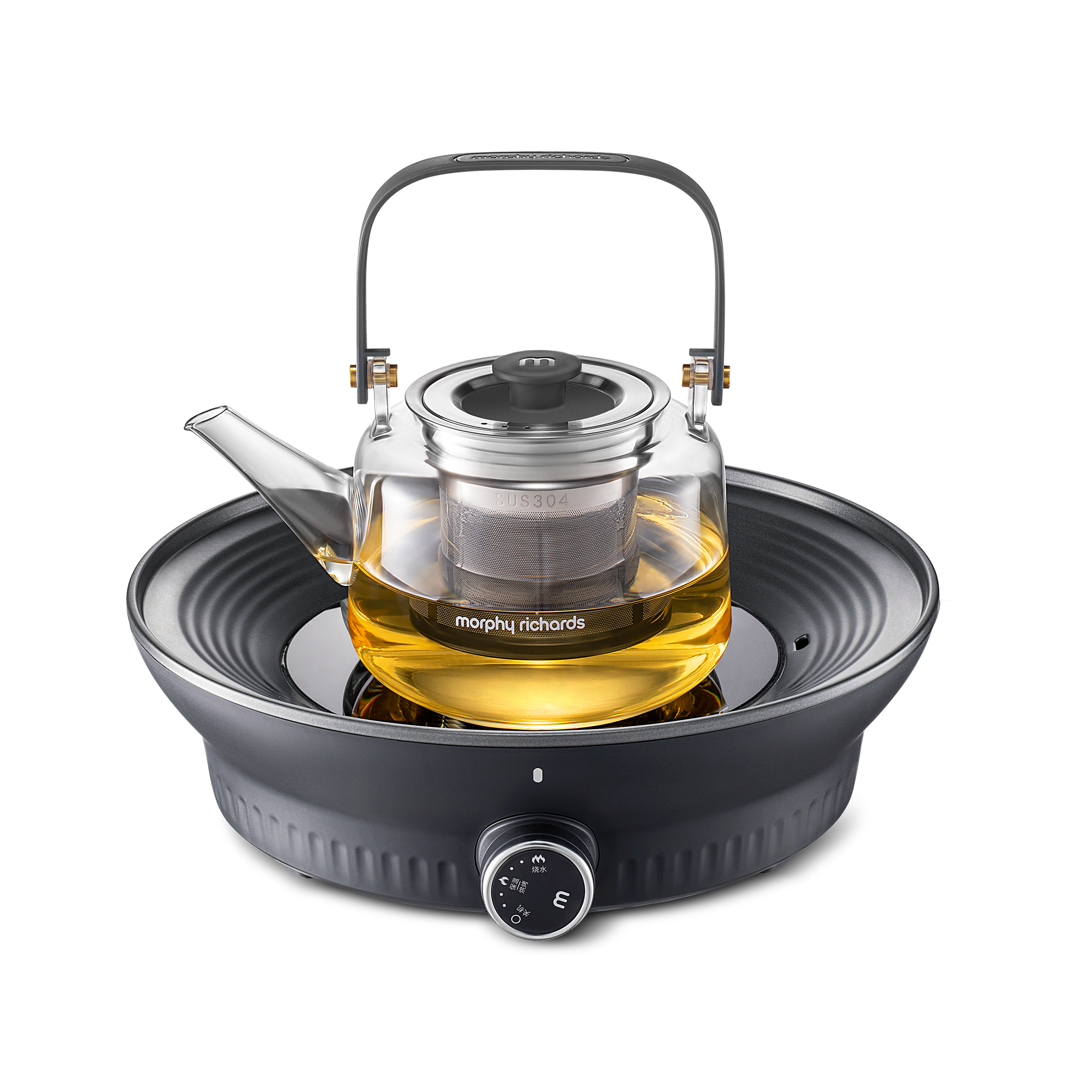杞冠臻选 | 摩飞 围炉煮茶器 电陶炉 烧烤网配玻璃茶壶650ml深空灰 morphy richards MR6083 英伦创意家电