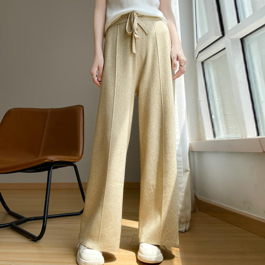 纤束马百搭竖纹安迪绒阔腿裤 N-455 商品图9