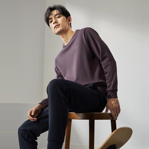 柒牌圆领卫衣男2024秋冬新款时尚休闲加绒保暖假两件男士套头上衣	127W70610 商品图1