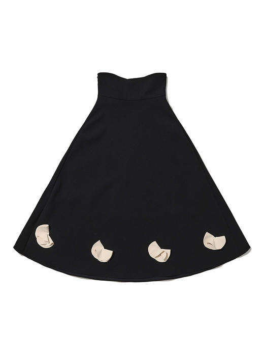 【爱的华尔兹】兰花造型裁片点缀高腰大摆伞裙 商品图4