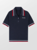 Sporty & Rich - Serif Logo Mila Polo Short Sleeves - Navy/White/Bright Red - 女装 - Polo衫 - 深蓝色 商品缩略图0