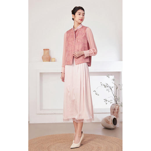 乔万尼马甲女款新款春秋国风桑蚕丝提花EM3H320 商品图1