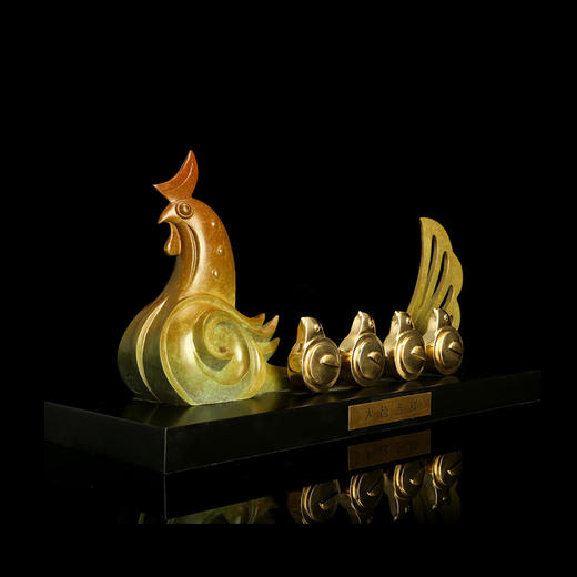 宇达青铜摆件 十二生肖鸡《大德吉祥》创意装饰 家居工艺摆件  高22.5cm 商品图2
