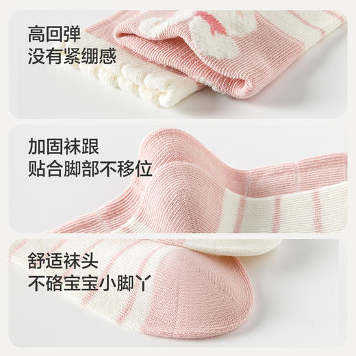 儿童袜子春秋男童女童棉袜小中大童简约洋气中筒袜五双装 商品图4
