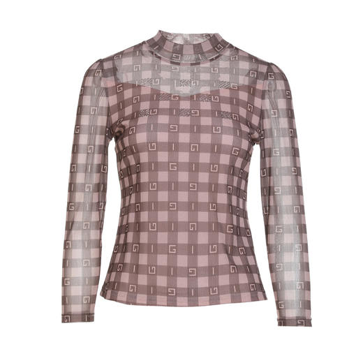 乔万尼打底衫女新款棋盘格设计感半高领长袖EM3C339 商品图4