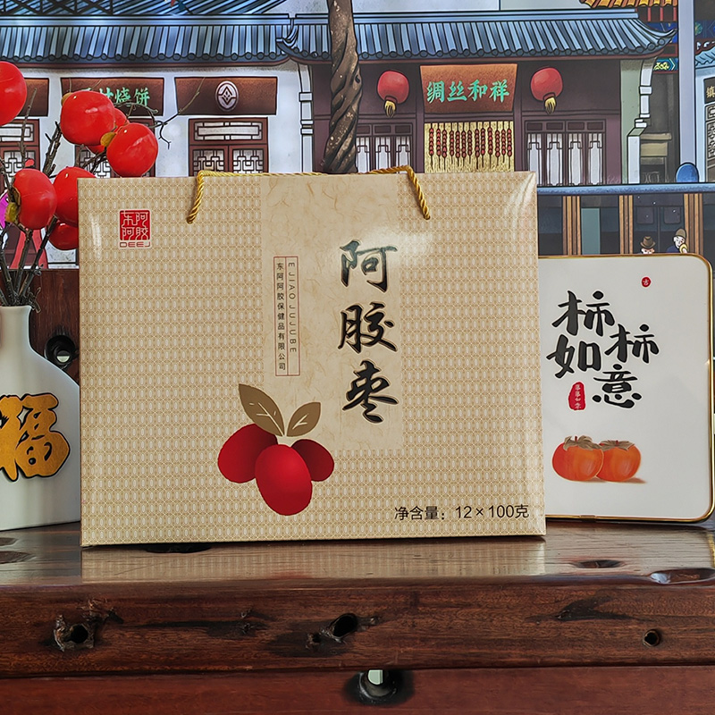 东阿阿胶阿胶枣100g*12礼盒装送礼自吃