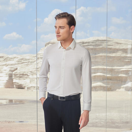 半身缘男装 秋季三防面料防水防油污透气柔软舒适衬衫243112M01012881 商品图1