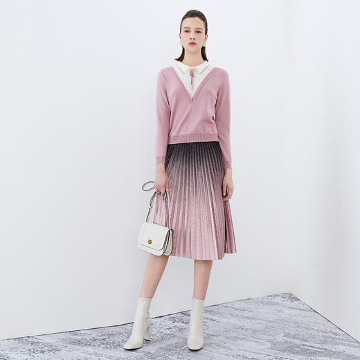 EITIE爱特爱冬新款时尚通勤假两件保暖舒适针织衫7601301 商品图7