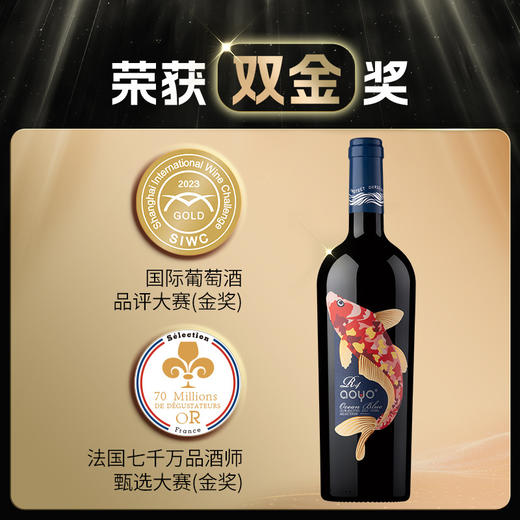 傲鱼 蔚蓝R4 红葡萄酒 吉庆有鱼双金奖智利原装原瓶进口红酒干红葡萄酒水果酒 750ml/瓶  商品图1