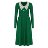 法式复古刺绣领松石绿毛针织连衣裙秋季裙子 商品缩略图1