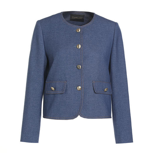 乔万尼初秋小香风外套气质感牛仔蓝时尚减龄感EM3B351 商品图4