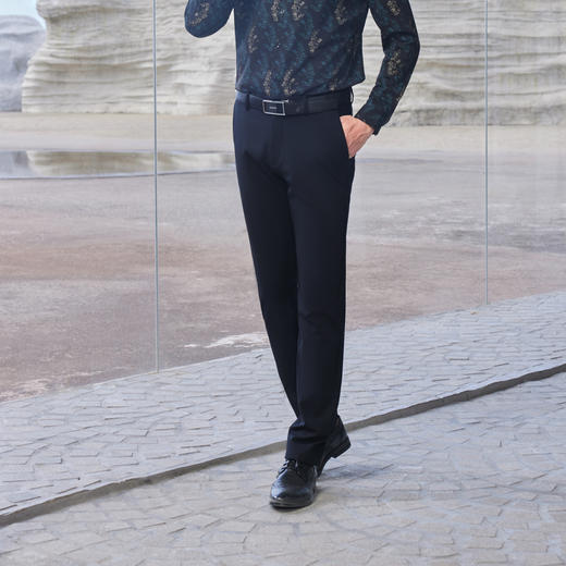 半身缘男裤 秋季舒适亲肤不易皱合体显高显瘦休闲裤253201B10303374 商品图1