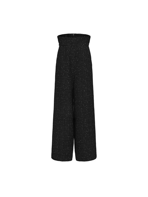 【夜色星空】超高腰设计粗花呢阔腿裤 商品图4