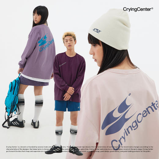 CryingCenter 斜logo长袖T恤 哭喊中心 商品图0