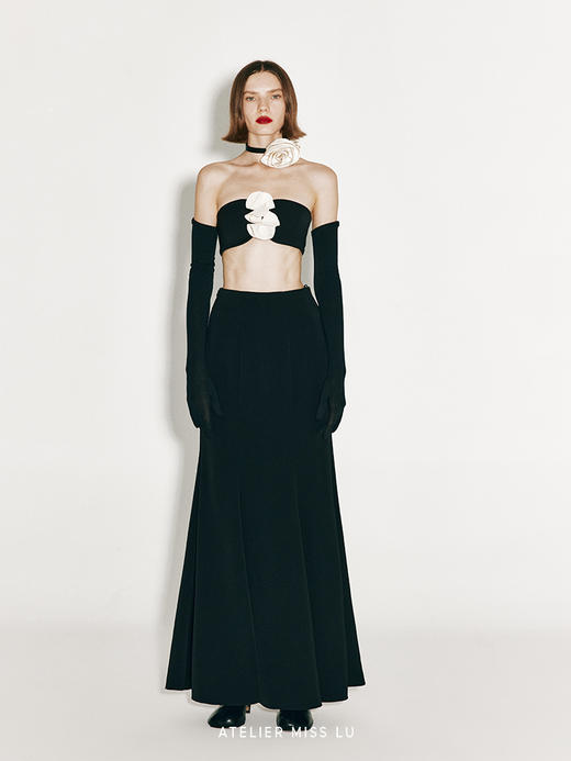 【月光玫瑰】优雅白玫瑰绑带Choker项链 商品图2