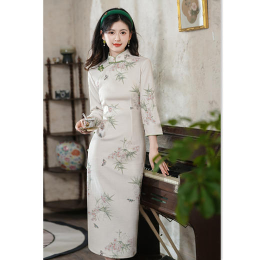 时尚改良新中式，长款七分袖旗袍GX-36117 商品图3