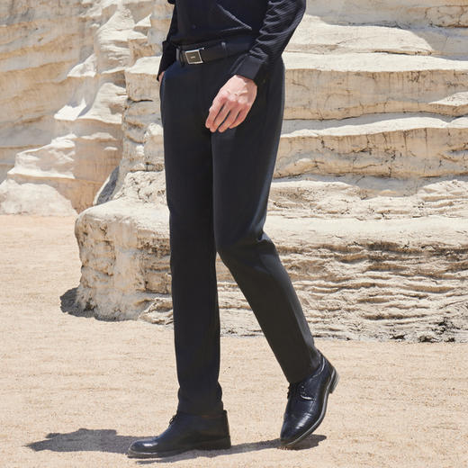 半身缘男裤 秋季耐穿舒适不变形亲肤透气九分小西裤253101M37603415 商品图2