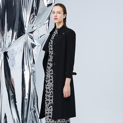 EITIE爱特爱秋季新款酷感经典通勤长款风衣外套7504210 商品图2