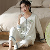 新中式盘扣国风春秋季新款睡衣冰雪丝长袖国潮睡衣优雅端庄家居服休闲舒适套装 商品缩略图9
