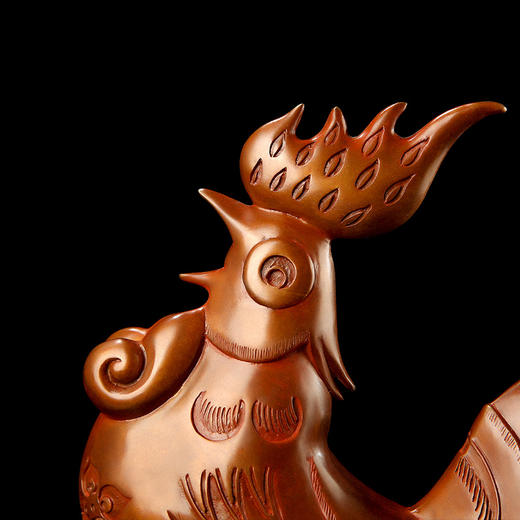 宇达青铜摆件 十二生肖鸡《吉星高照》创意装饰 家居工艺摆件  高31.5cm 商品图4