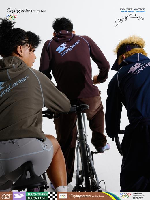 CryingCenter连帽户外撞色透气骑行运动跑步长袖T恤上衣 哭喊中心 商品图0