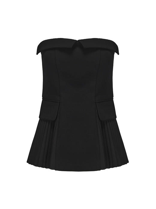 【夜空书简】百褶拼接A字抹胸上衣 商品图4