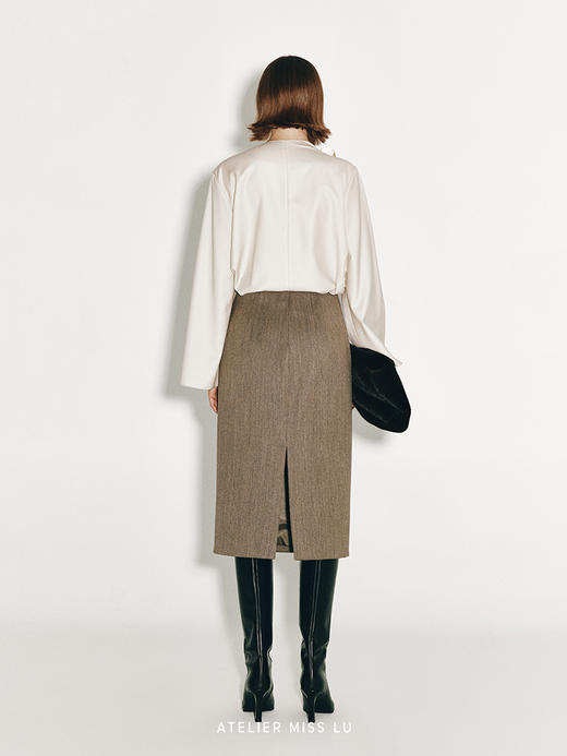 【遗忘河流】荡领设计精纺绵羊毛上衣 商品图2