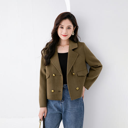 Avann短款西装领100%羊毛双面呢外套609 商品图1