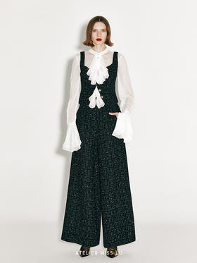 【墨恋】法式粗花呢马甲上衣