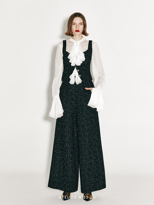 【墨恋】法式粗花呢马甲上衣 商品图0