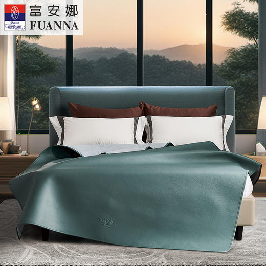 【6楼买即赠送凉感冰冰被】富安娜美国进口单张牛皮软席\尼莱恩, 绿，吊牌价15800 商品图0