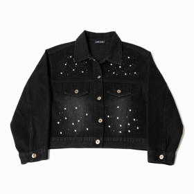 YKYB秋季新款潮流男女烫钻牛仔外套休闲百搭夹克