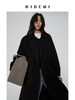 HIDEMI 甄选色织格纹羊毛翻领斗篷式大廓形蝙蝠袖长款大衣 商品缩略图3