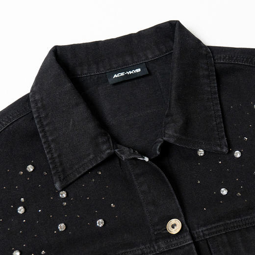 YKYB秋季新款潮流男女烫钻牛仔外套休闲百搭夹克 商品图2